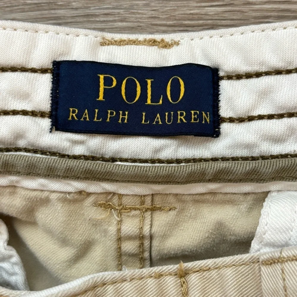 Polo Ralph Lauren Classic Cargo Chino Shorts Mens 32 Beige Khaki Casual Pockets